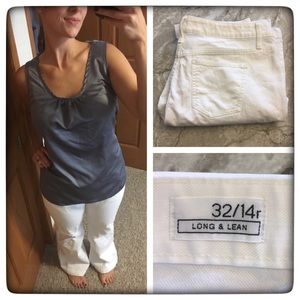 GAP 1969 White Denim Jeans Long & Lean 32/14R